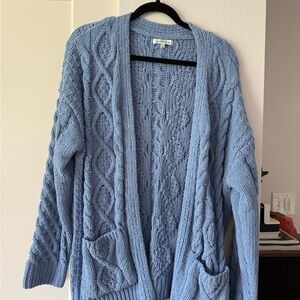 Hooked Up by IOT Light Blue Cable Knit Cardigan